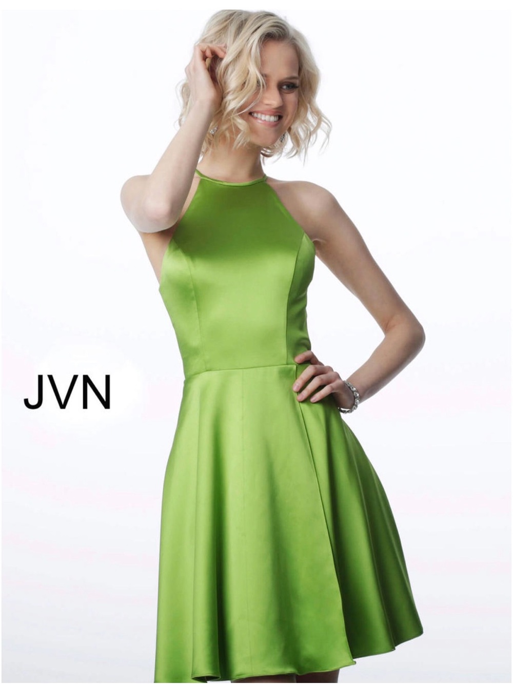 JVN by Jovani Lilac High-Low Halter Dress - Picture 7 of 8